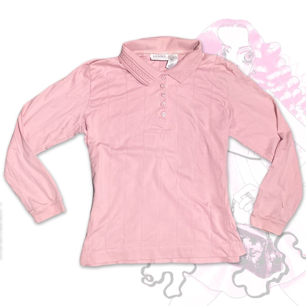 Liz Claiborne Pink Long Sleeve Golf Polo